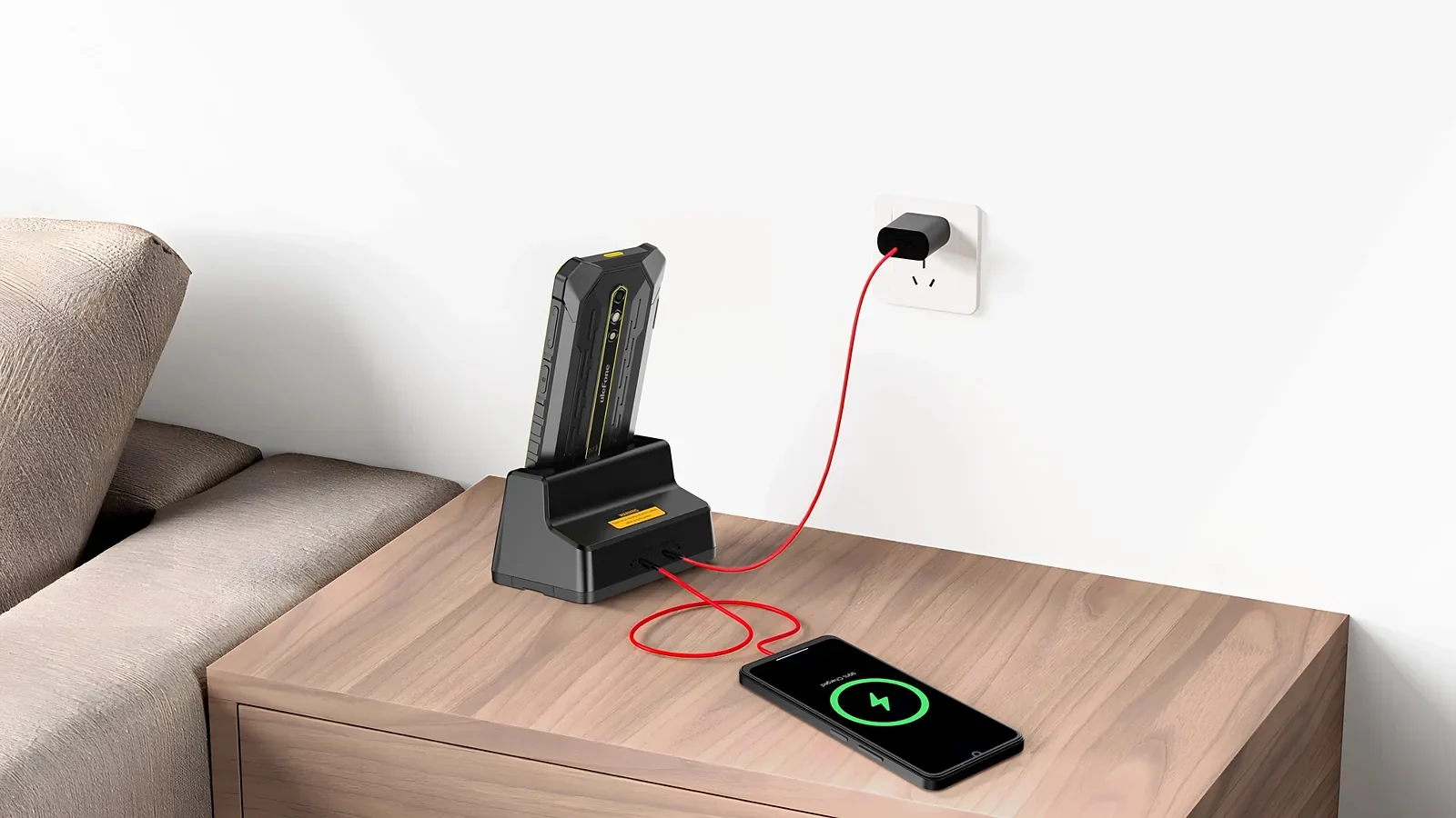 Ulefone Base de carga de escritorio para RugKing 2 Pro en uso en Venezuela